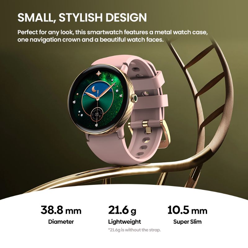 Montre connectée Zeblaze Lily 2 – Écran AMOLED 1,2″ | Appels Bluetooth | +120 modes sportifs | Suivi santé complet | Style féminin chic
