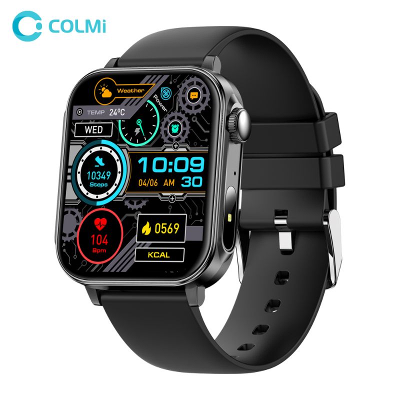 Montre connectée COLMI P80 – Écran 1,83″ | Appels Bluetooth | Tracker de sommeil & santé | Étanchéité IP67 | Autonomie 7 jours | Unisexe | Type -C