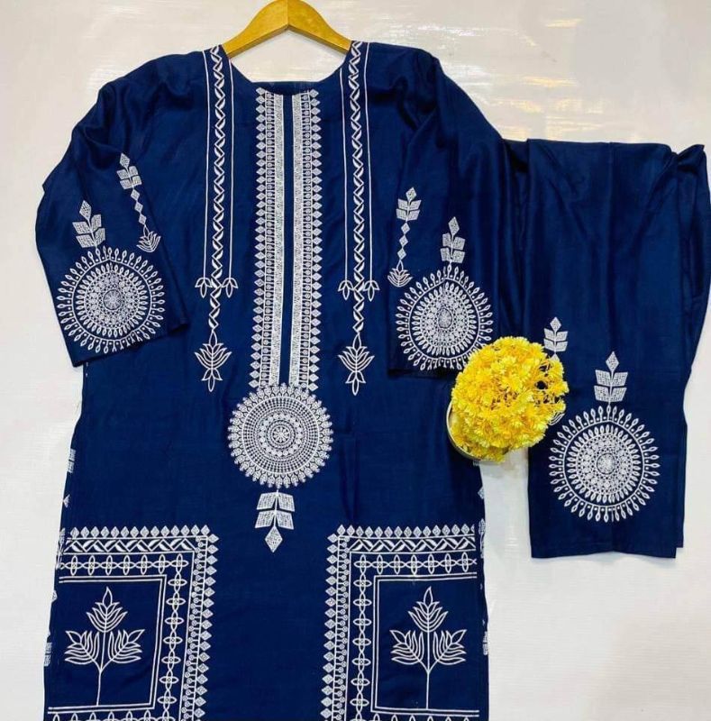 2pcs Stitched Linen Block print suit