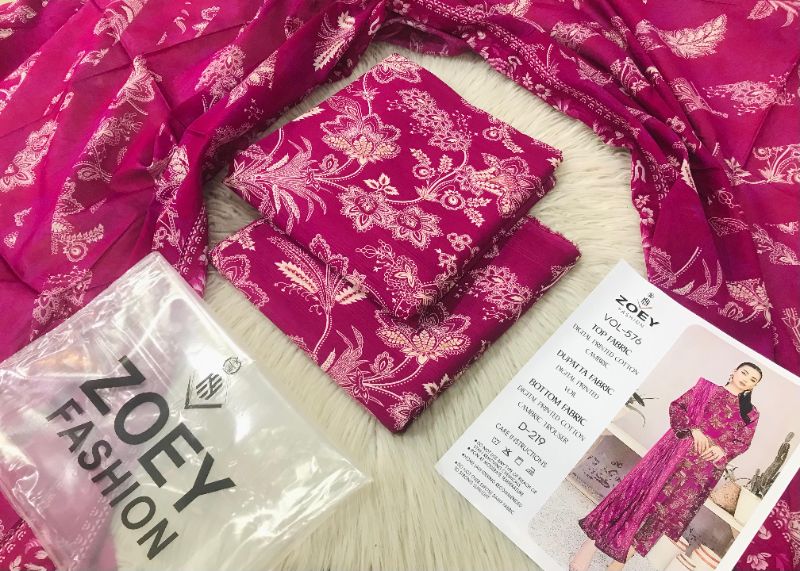 Unstitched Cambric Printed 3pc