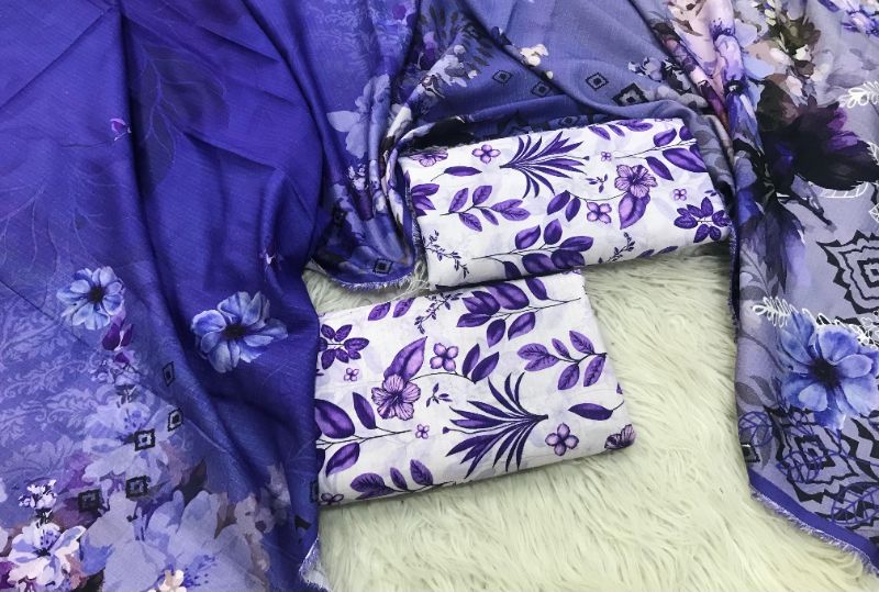 Unstitched Viscose Printed 3pc