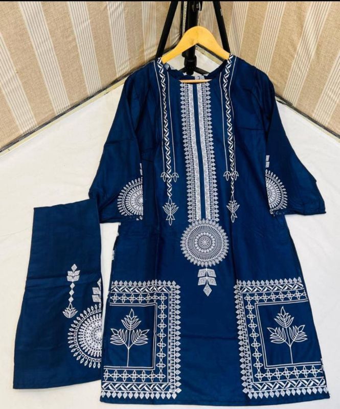 2pcs Stitched Linen Block print suit