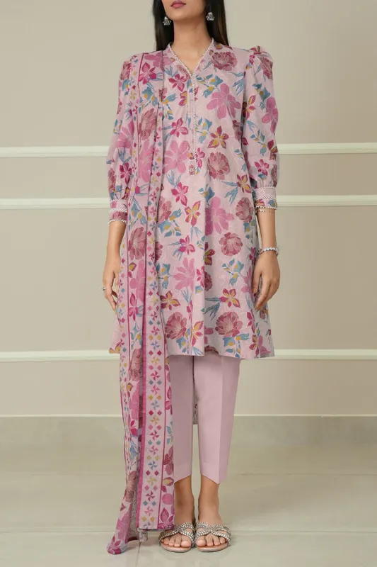 printed lawn suit 3 pice