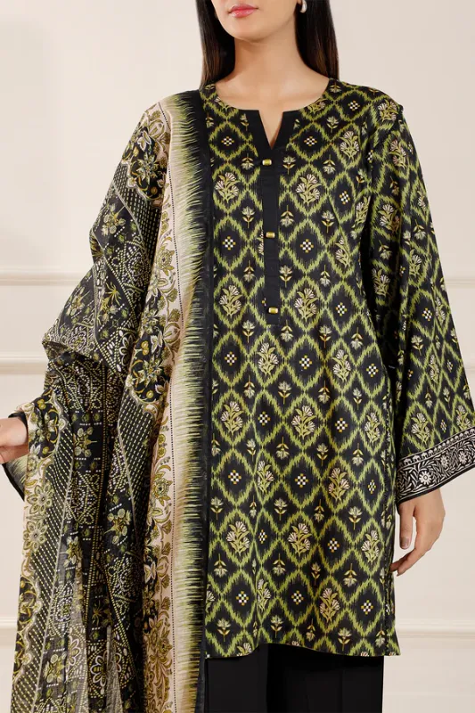 Unstitched Printed Lawn 3 Piece