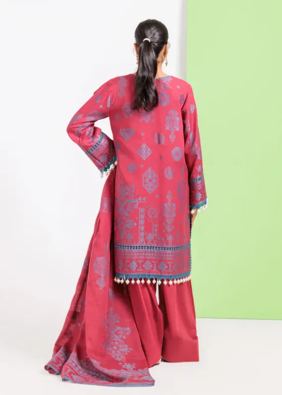 Maroon-Jacquard-3 Pc