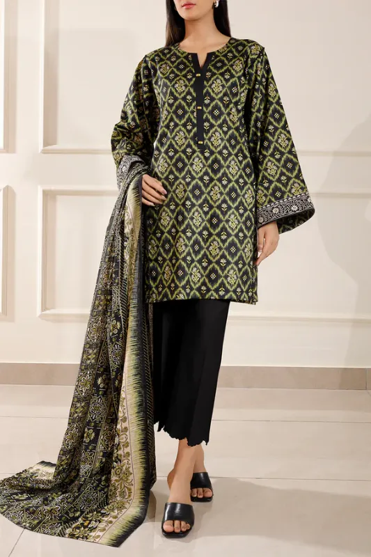 Unstitched Printed Lawn 3 Piece