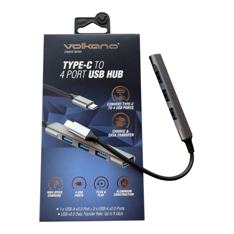 Volkano Type-C to 4 Port USB Hub