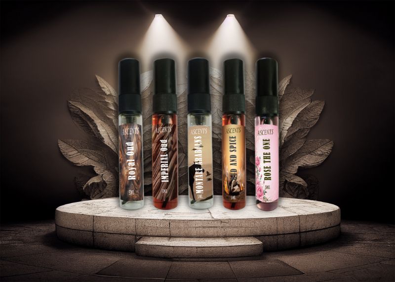 Perfume Testers Pack of 5 | 5ml Perfume Tester Bottles | Long Lasting Fragrance | Branded Perfume Tester for Men & Women