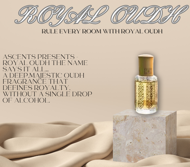 Royal Oud Attar | Alcohol Free Perfume Oil | Non Alcoholic Roll On Perfume | Long Lasting Fragrance for Men & Women