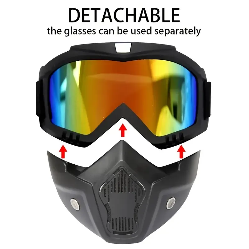 Motorcycle Goggles with Removable Full Face Mask