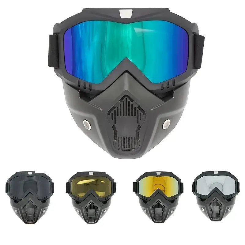 Motorcycle Goggles with Removable Full Face Mask
