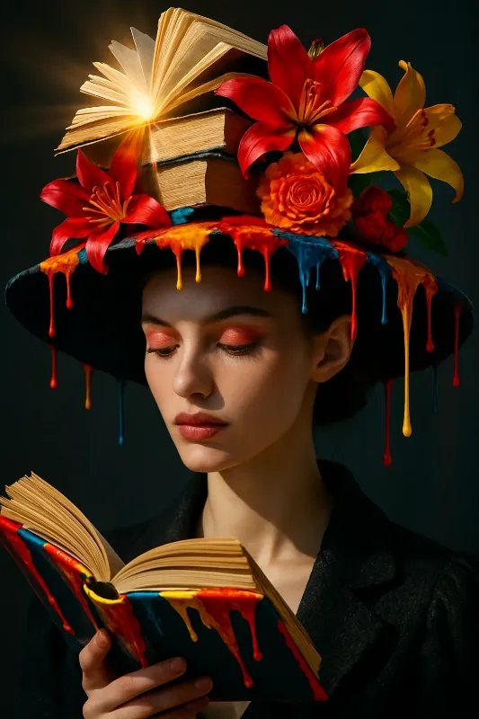 Book Hat Woman