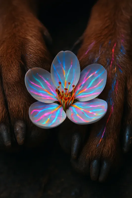 Neon Flower & Animal Paws