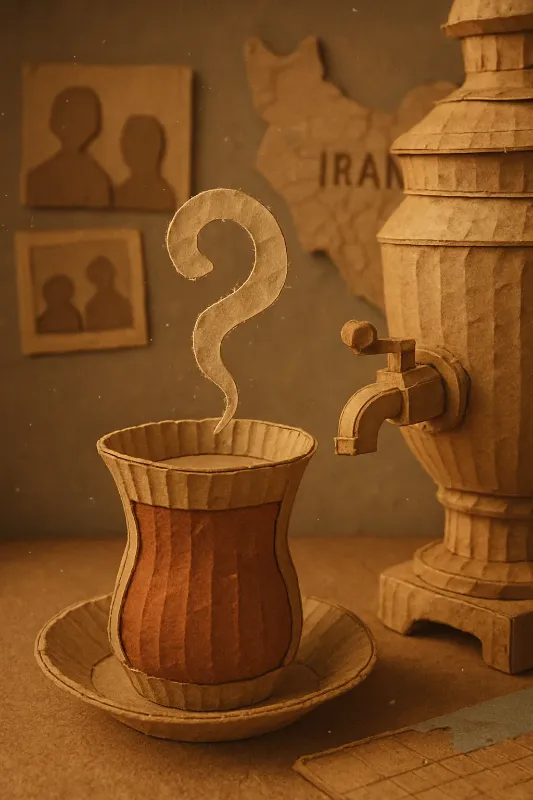 Cardboard Tea Scene