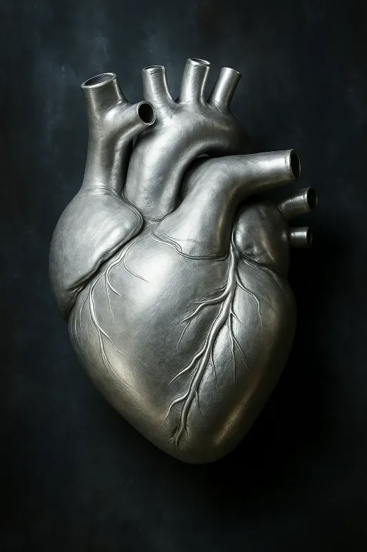 Silver Heart Sculpture