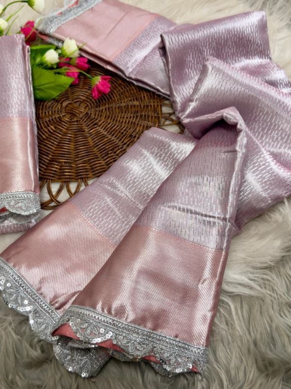 Soft pastel pink saree
