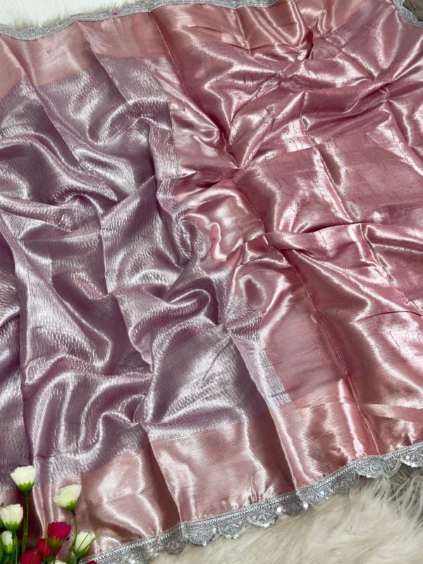 Soft pastel pink saree