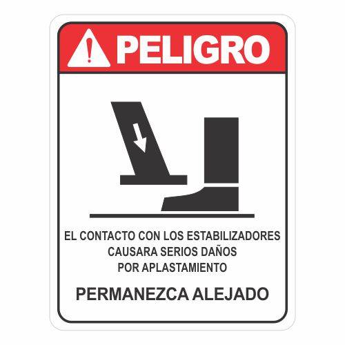 PELIGRO - Aplastamiento por estabilizadores