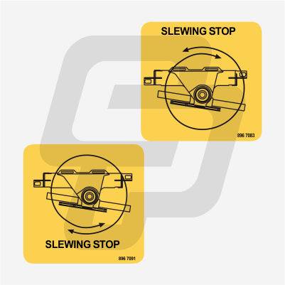 Adhesivo Advertencia Slewing STOP  - HIAB