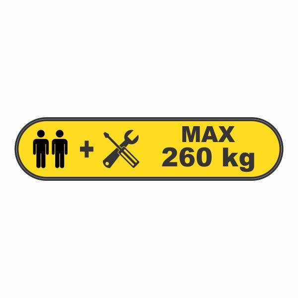 Carga máxima 260 kg.