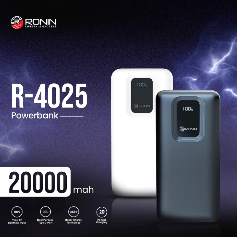 Ronin R-4025 Revive Power Bank: 20000mAh with 22.5W Fast Charging
