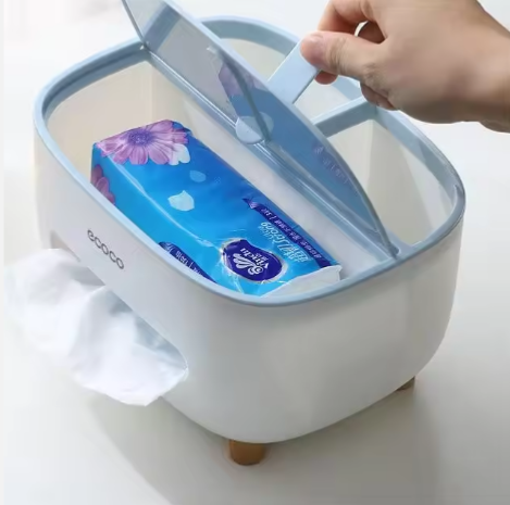 Home Table Organizer & Tissue Box | Multi-purpose Remote Control Storage