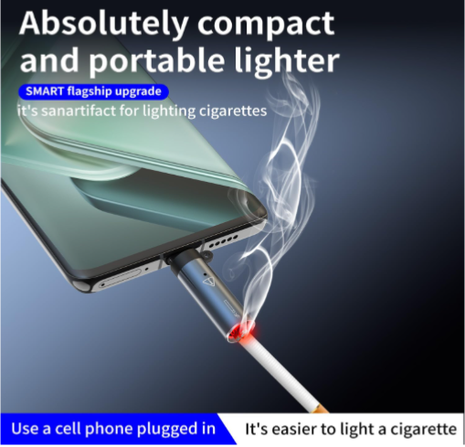 USB Type-C Rechargeable Electric Lighter | Flameless & Windproof 🔥
