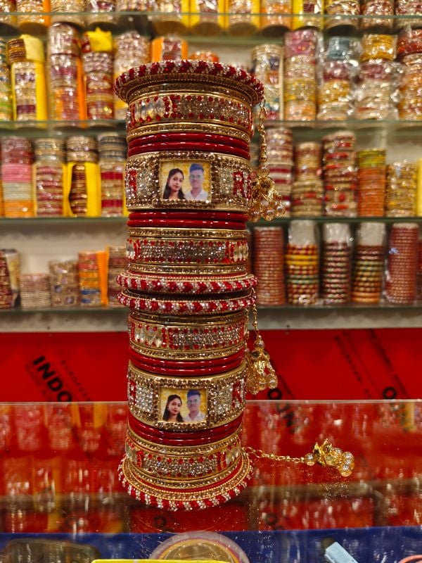 Famous Lahthi – Customized Photo Lac Bridal Chudi Set Online