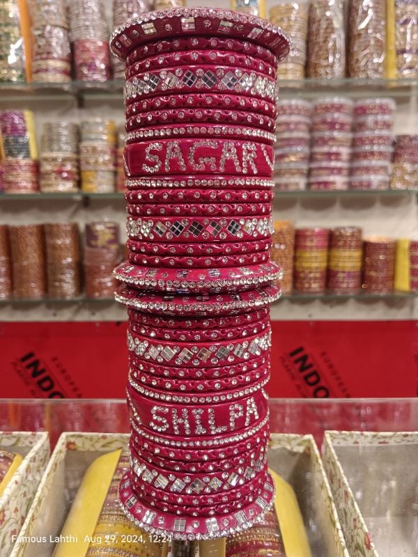 Famous Lahthi – Customized Name Lac Bangles | Traditional Bridal Lahthi with Personal Touch
