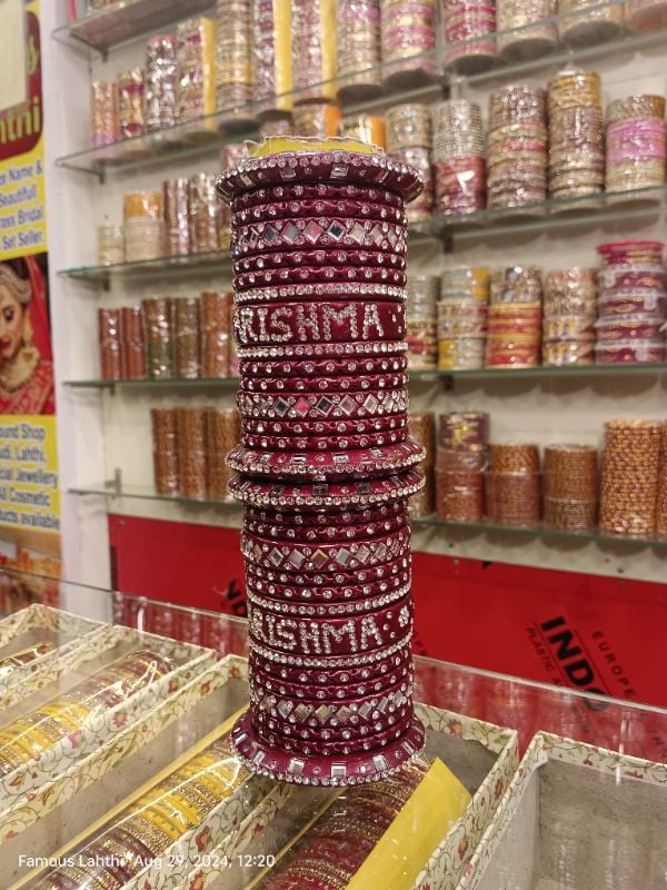 Famous Lahthi – Customized Name Lac Bangles | Traditional Bridal Lahthi with Personal Touch