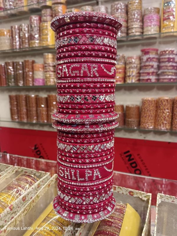 Famous Lahthi – Customized Name Lac Bangles | Traditional Bridal Lahthi with Personal Touch