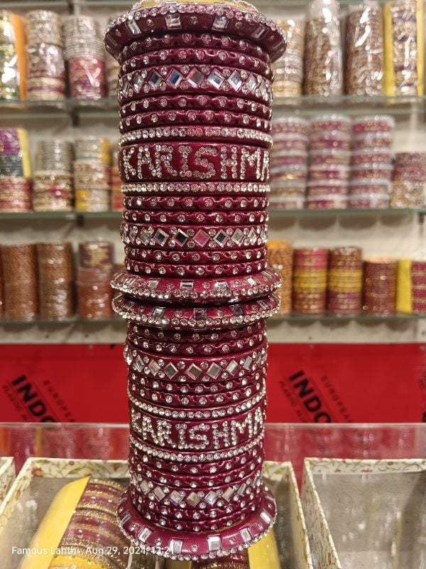 Famous Lahthi – Customized Name Lac Bangles | Traditional Bridal Lahthi with Personal Touch