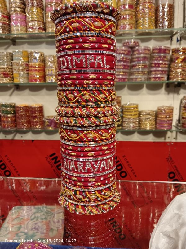 Famous Lahthi – Red Name Customized Lac Bangles | Bridal & Traditional Jewelry