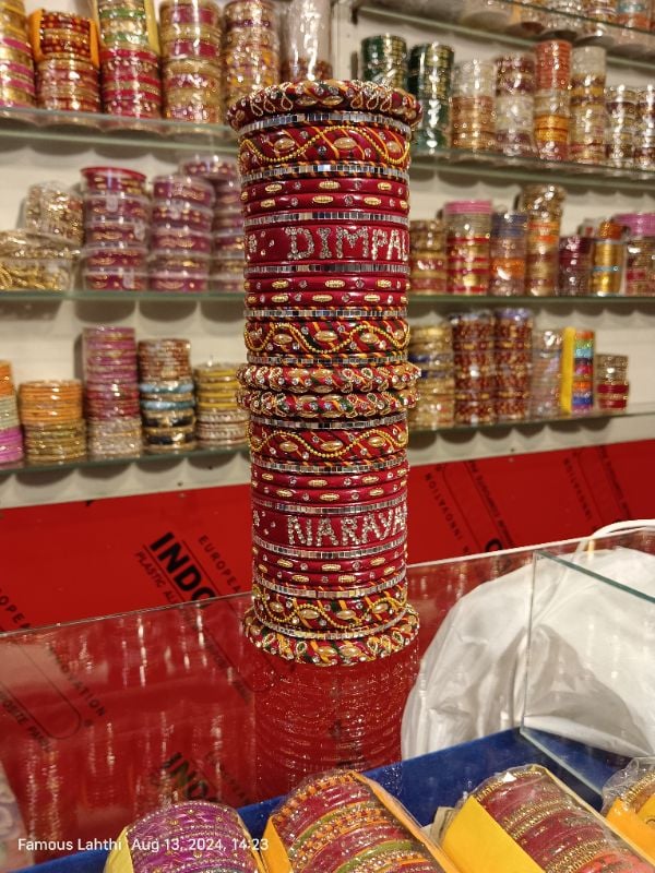 Famous Lahthi – Red Name Customized Lac Bangles | Bridal & Traditional Jewelry