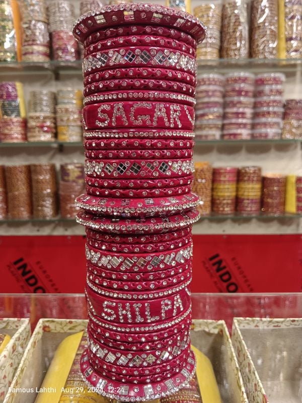 Famous Lahthi – Customized Name Lac Bangles | Traditional Bridal Lahthi with Personal Touch