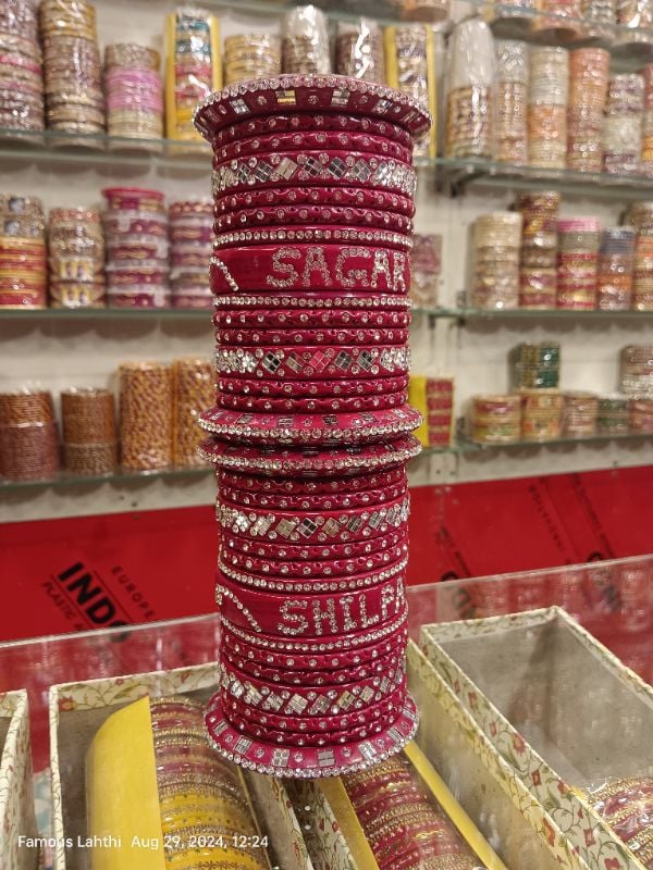 Famous Lahthi – Customized Name Lac Bangles | Traditional Bridal Lahthi with Personal Touch