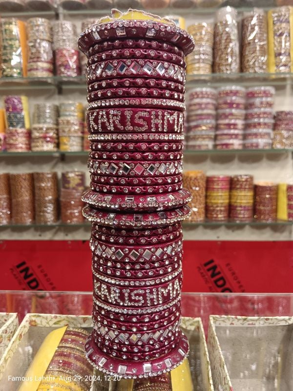 Famous Lahthi – Customized Name Lac Bangles | Traditional Bridal Lahthi with Personal Touch