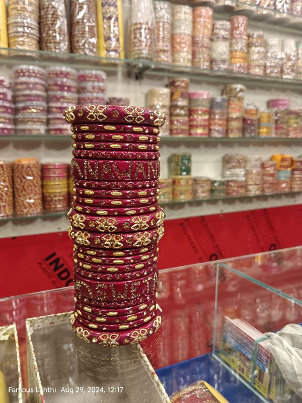 Famous Lahthi – Red Mehroon Customized Bridal Lac Bangles Online