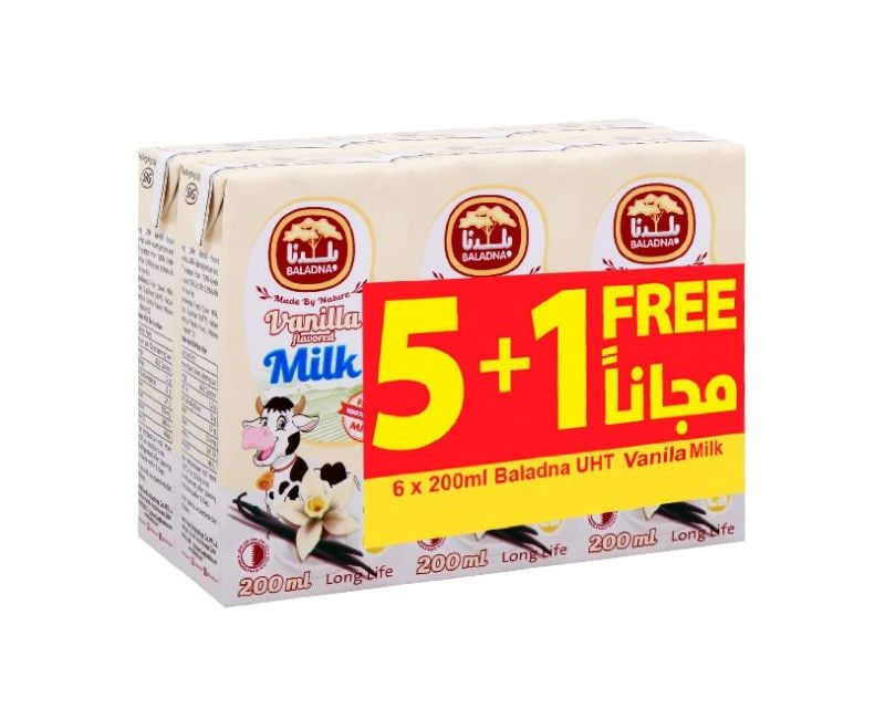 Baladna Long Life Vanilla Flavored Milk 6 x 200 ml