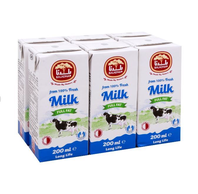 Baladna Full Fat UHT Milk 6 x 200 ml
