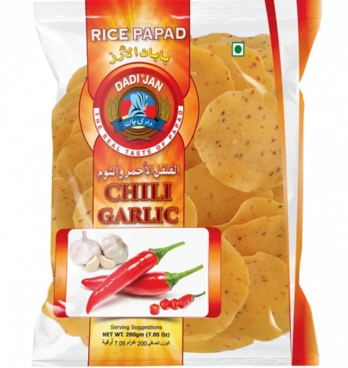 DADI JAN CHILI GARLIC RICE PAPAD 200G