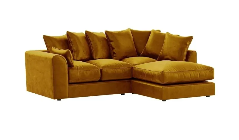 Plush Velvet Right hand Corner sofa