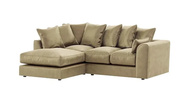 Plush Velvet Left hand Corner Sofa