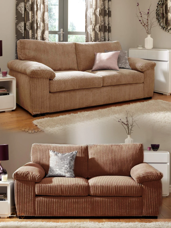 Amalfi Jumbo Cord 3 and 2 Seater Sofa Set