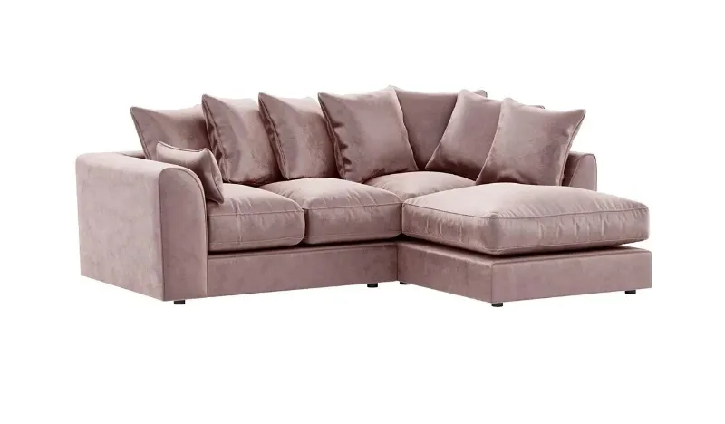 Plush Velvet Right hand Corner sofa