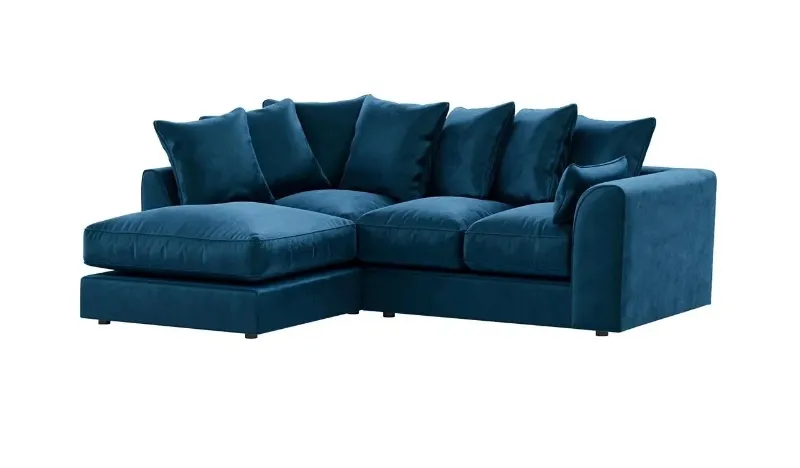 Plush Velvet Left hand Corner Sofa