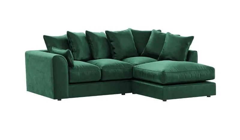 Plush Velvet Right hand Corner sofa