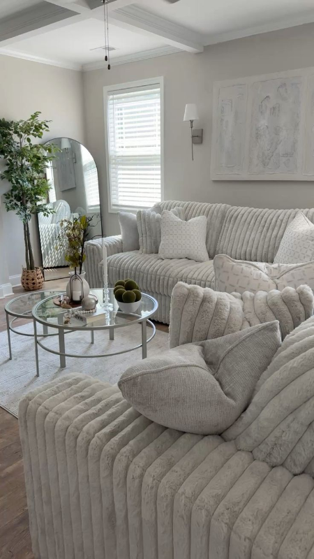 Stupendous Premium Cord 5 Seater Corner Sofa With Pouffe