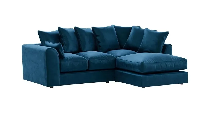 Plush Velvet Right hand Corner sofa