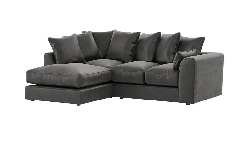 Plush Velvet Left hand Corner Sofa